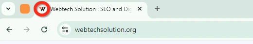 webtech solutions favicon in the search bar
