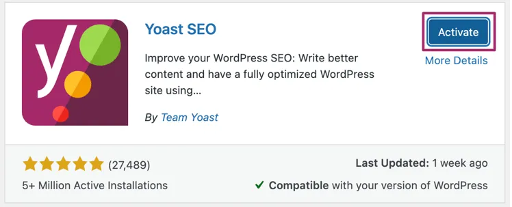 Activate Yoast SEO