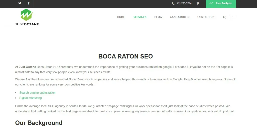 Justoctane SEO Company Boca Raton