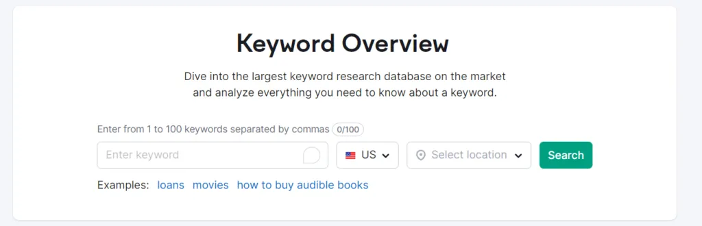 Keyword overview