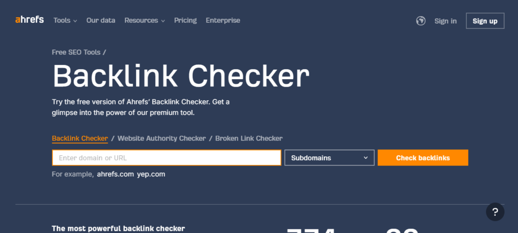 Features of Ahrefs Backlink Checker