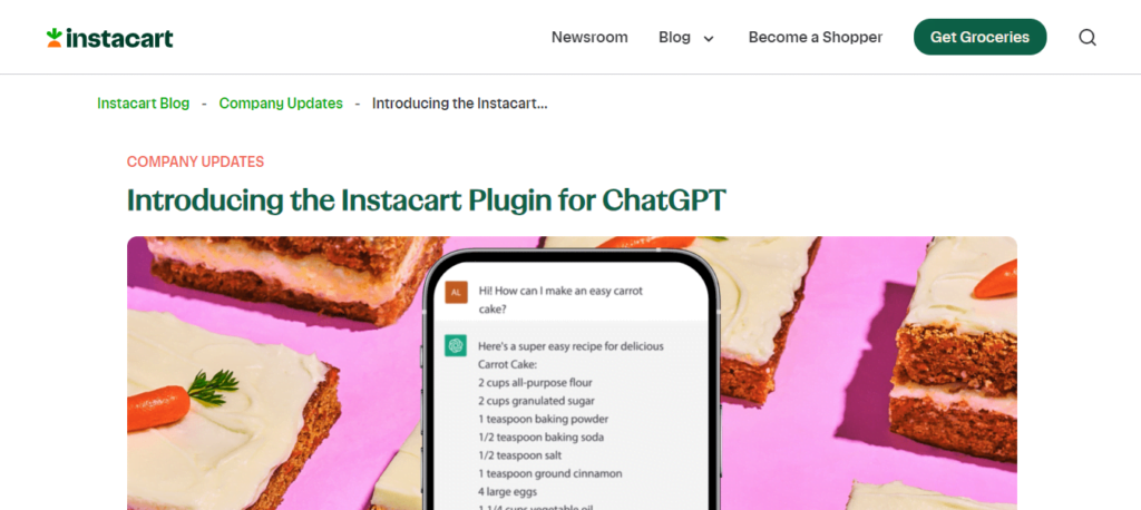 Instacart ChatGPT Plugin