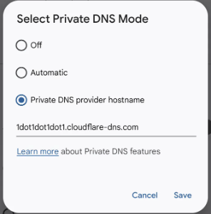 DNS settings