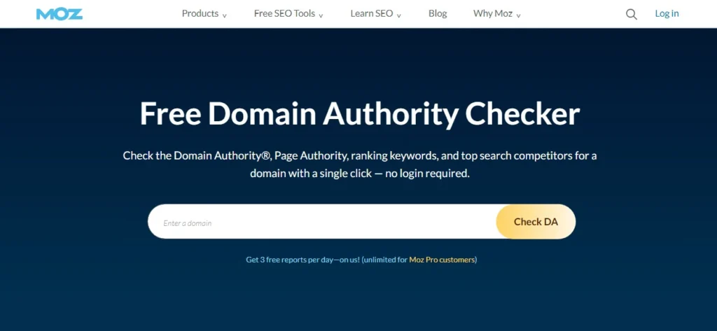 moz web authority checker