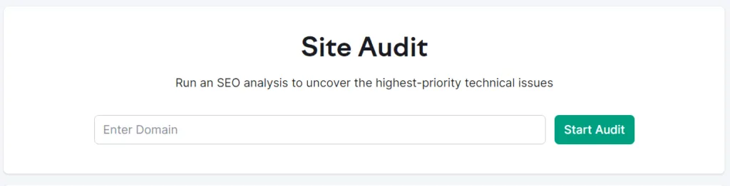 Semrush site audit