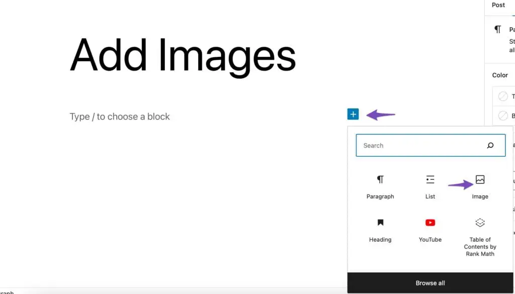 Adding image in WordPress